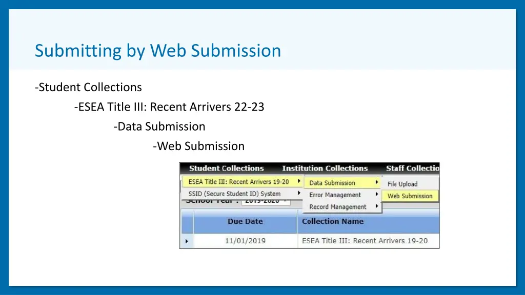 submitting by web submission