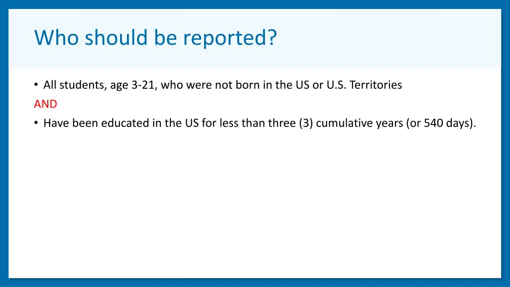 who should be reported