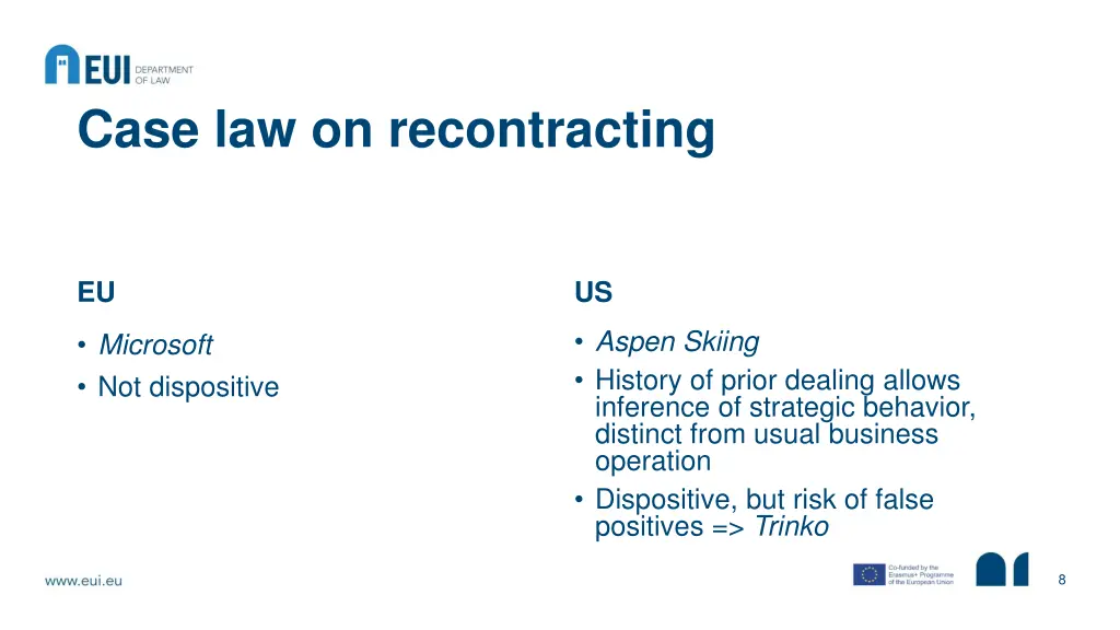 case law on recontracting