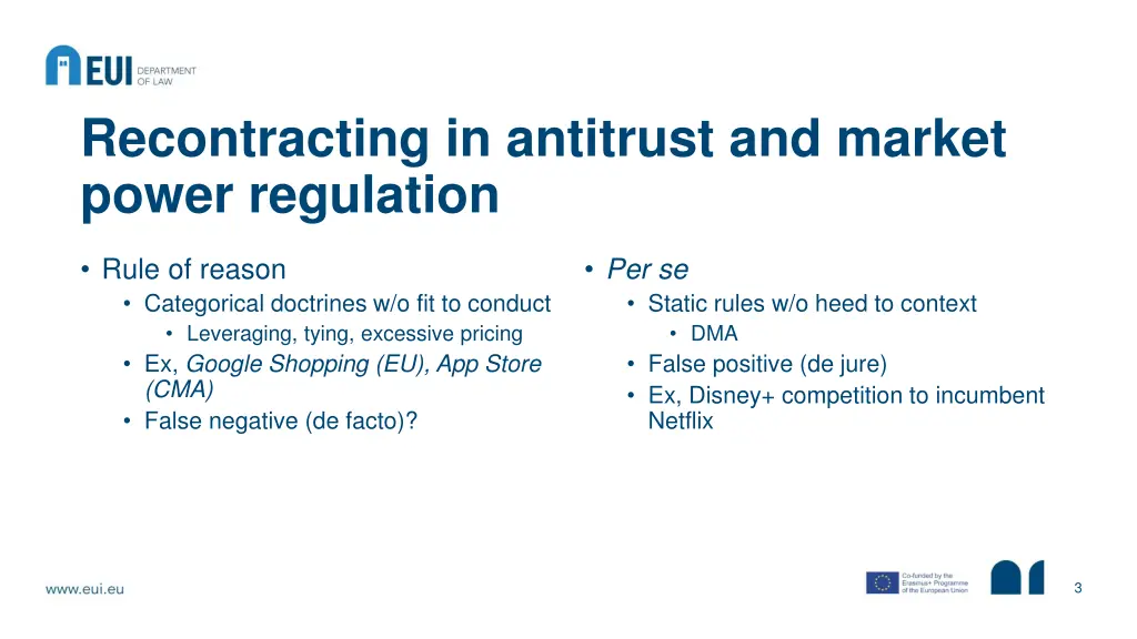 recontracting in antitrust and market power