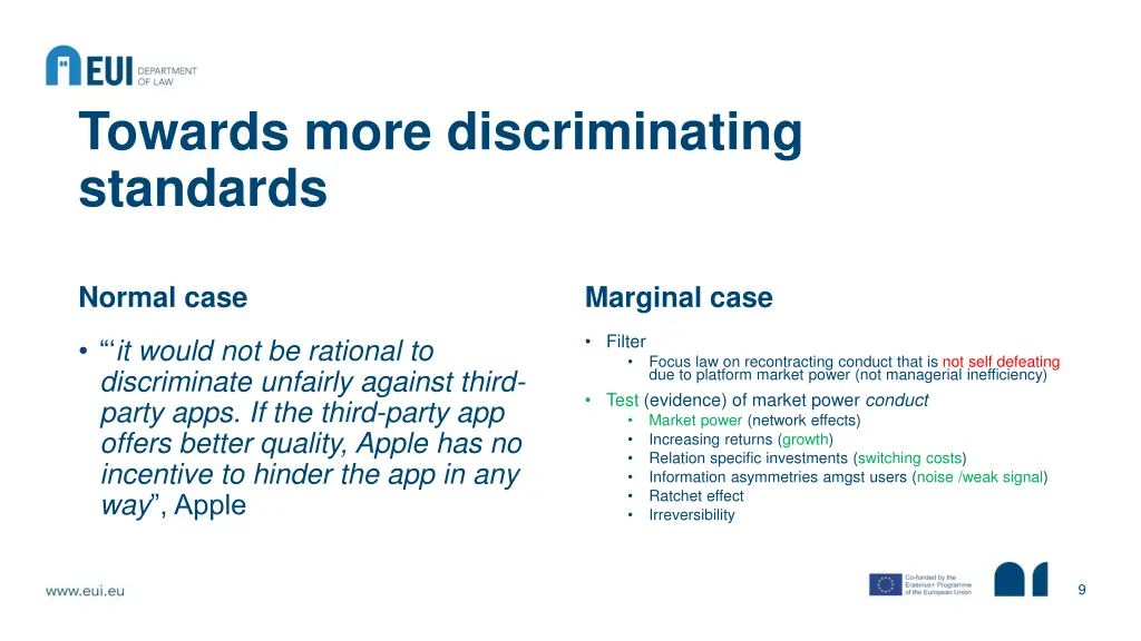 towards more discriminating standards