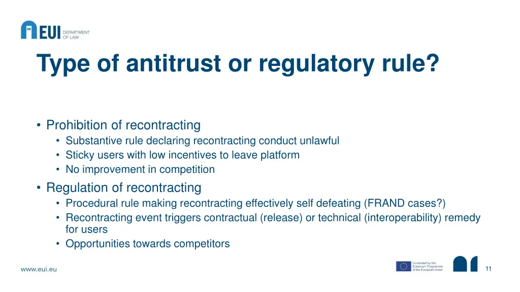 type of antitrust or regulatory rule