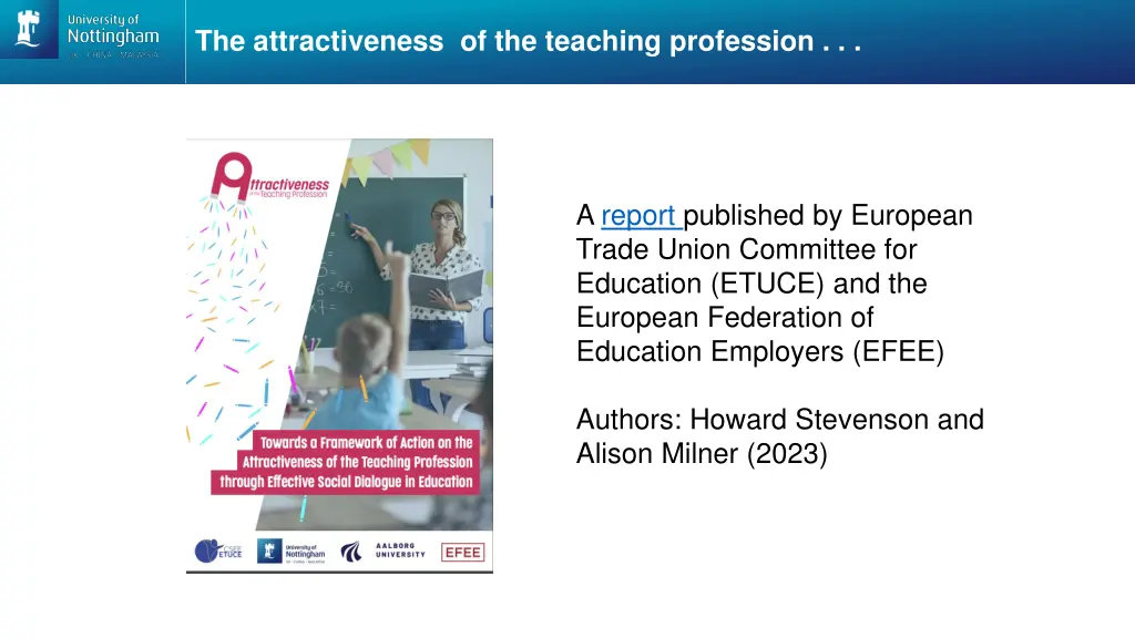 the attractiveness of the teaching profession