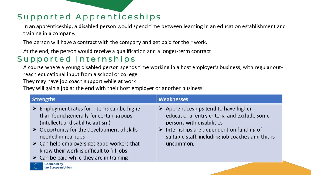 supported apprenticeships supported