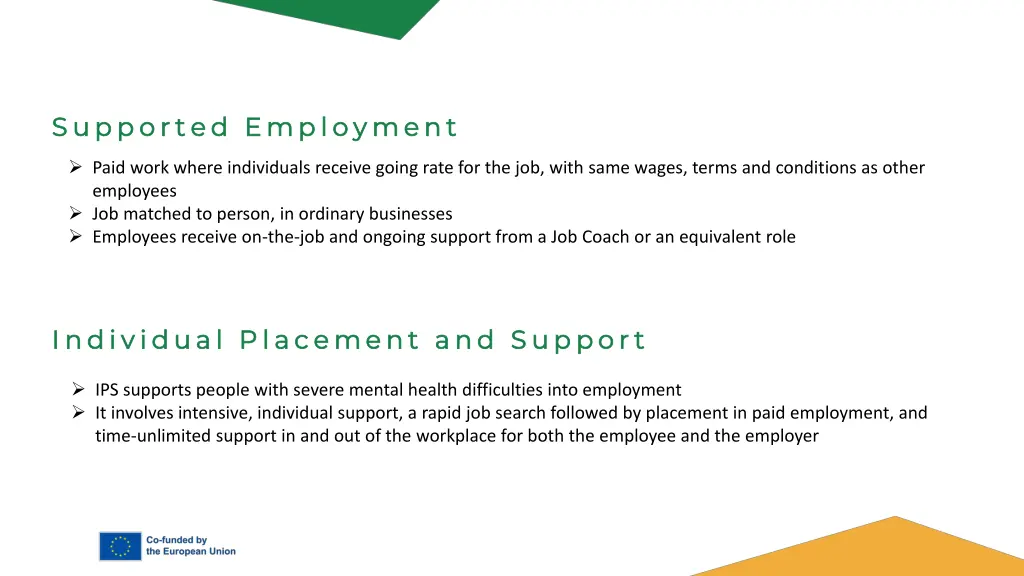 supported employment supported employment