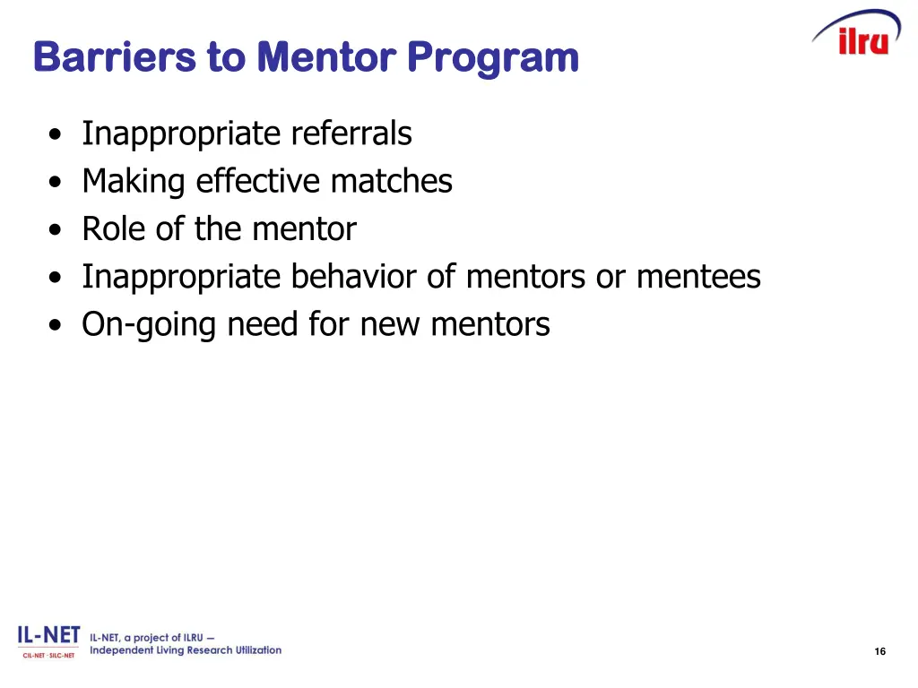 barriers to mentor program barriers to mentor