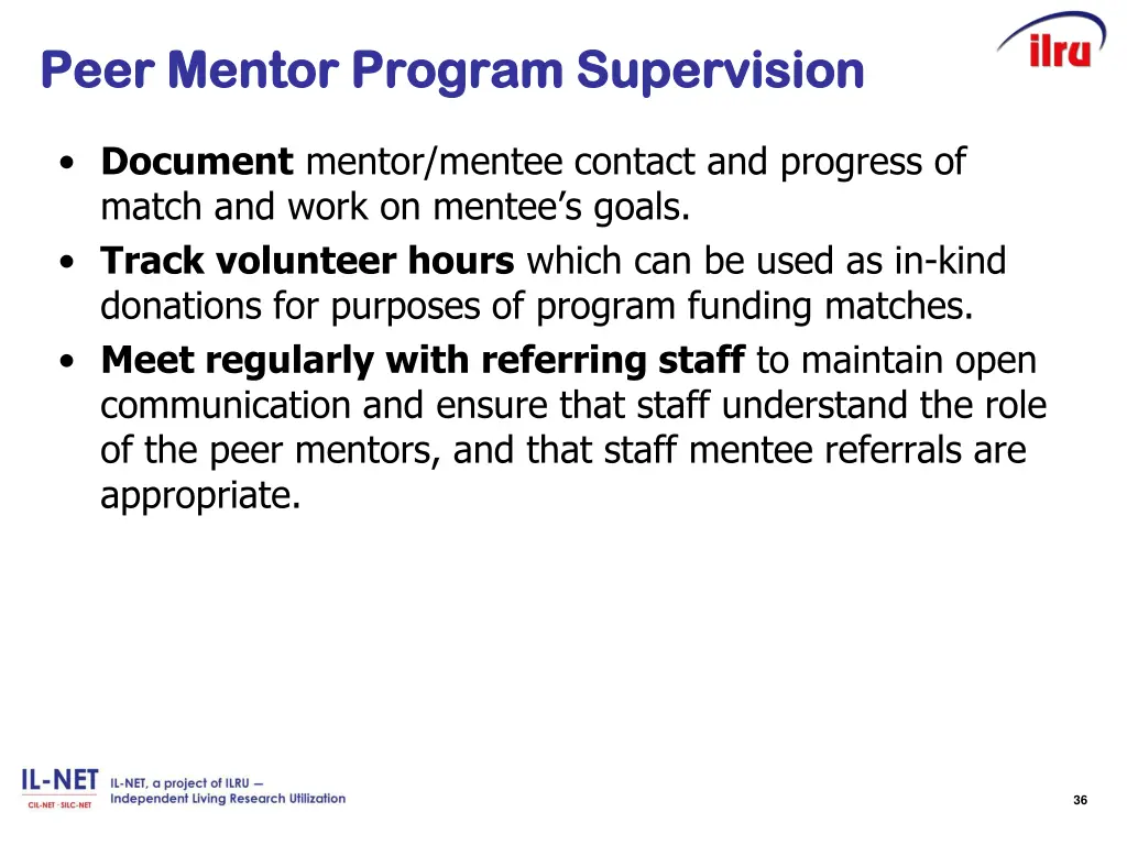 peer mentor program supervision peer mentor