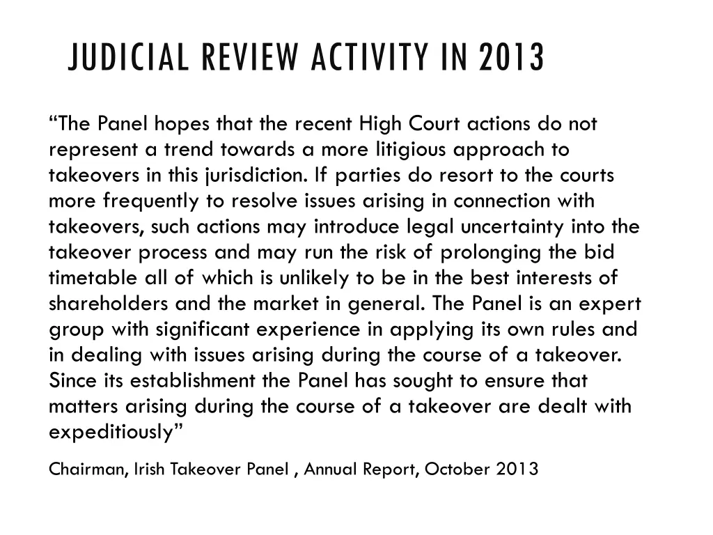 judicial review activity in 2013