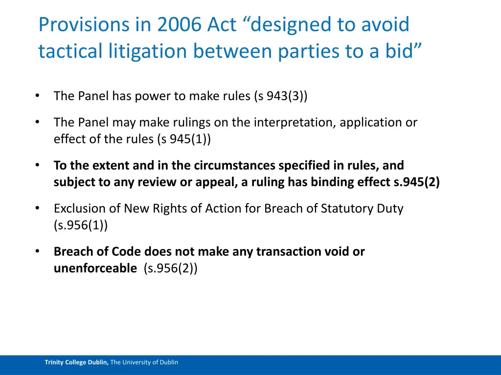 provisions in 2006 act designed to avoid tactical