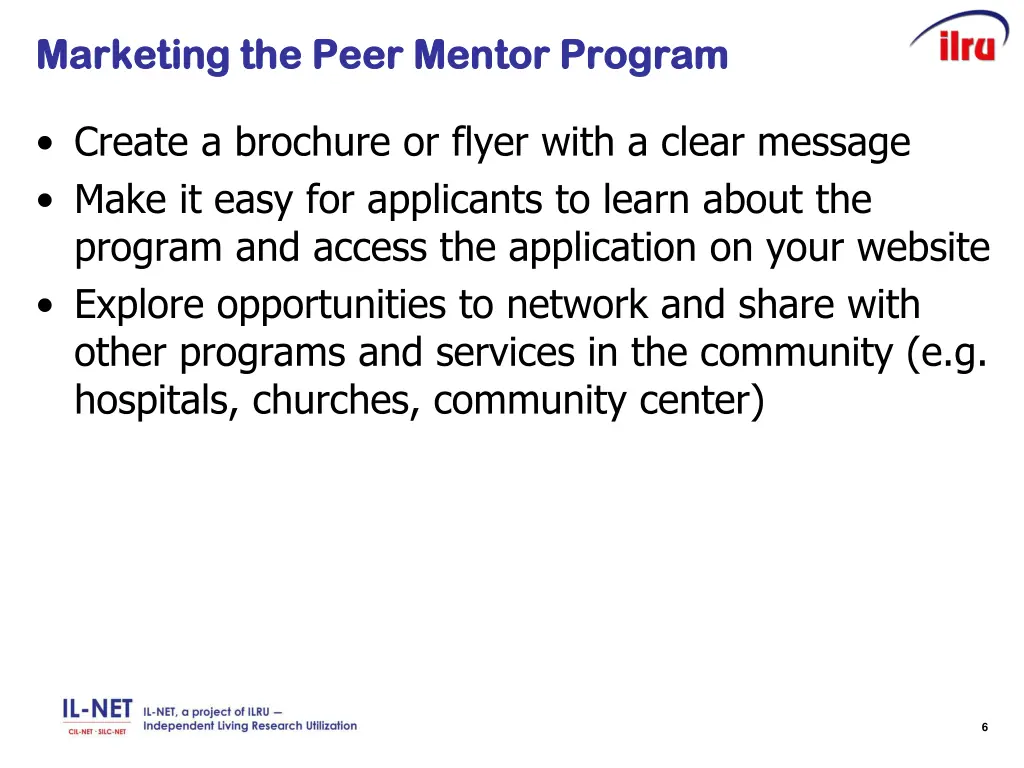 marketing the peer mentor program marketing