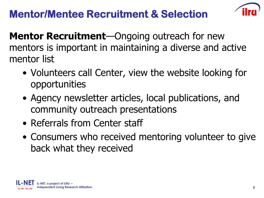 mentor mentee recruitment selection mentor mentee