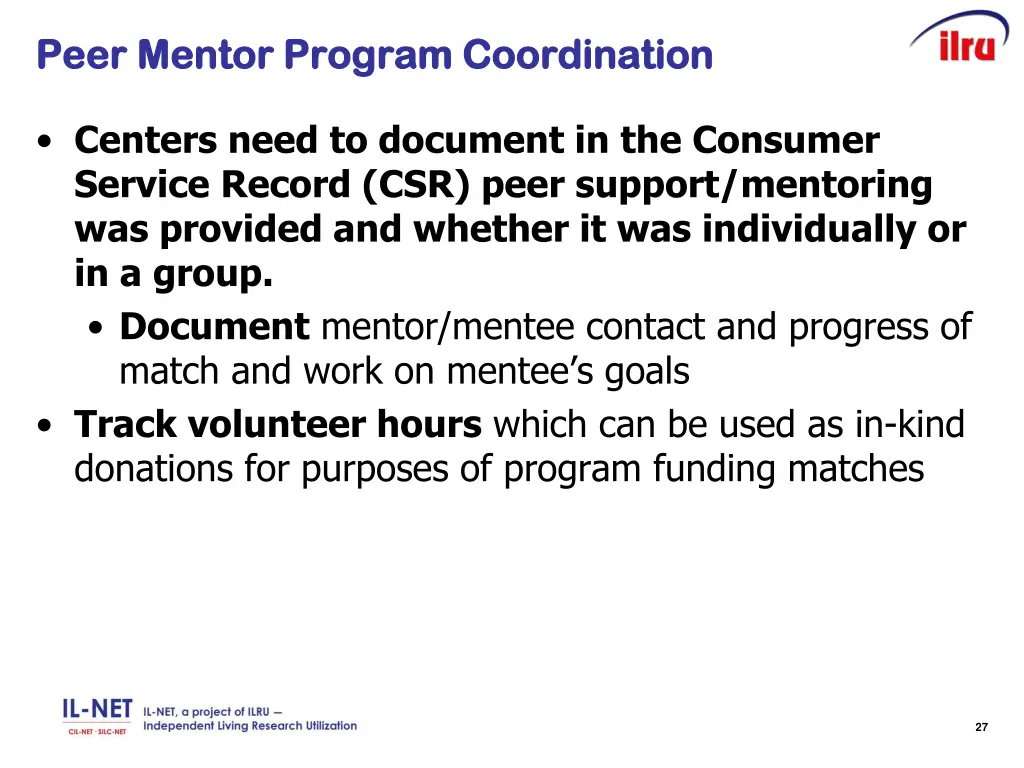 peer mentor program coordination peer mentor