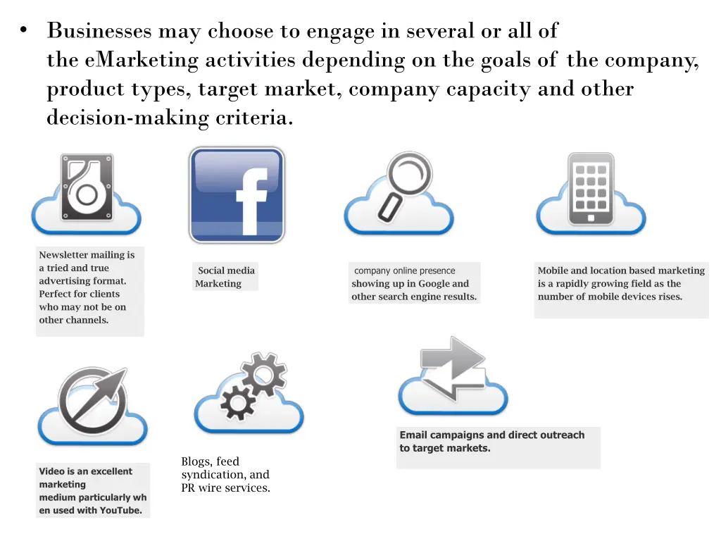 businesses may choose to engage in several