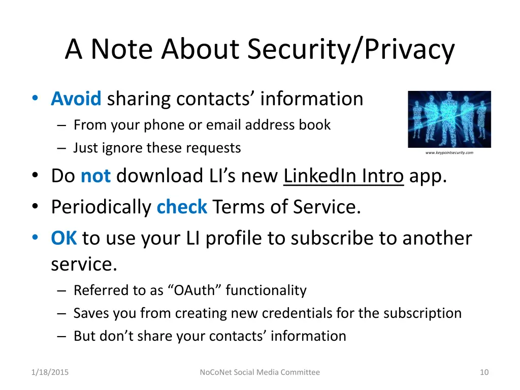 a note about security privacy