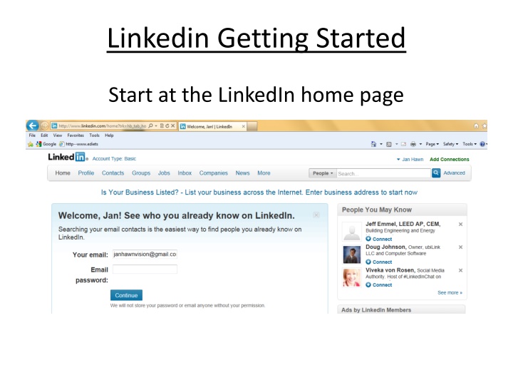 linkedin getting started