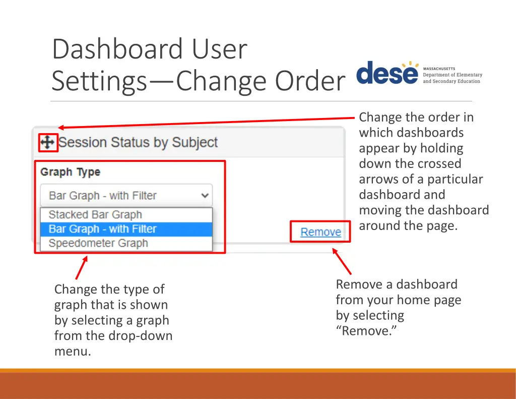 dashboard user settings change order