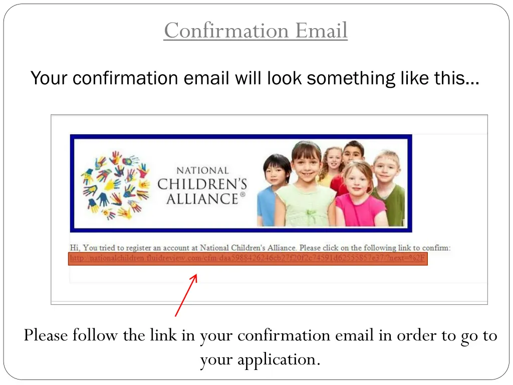 confirmation email