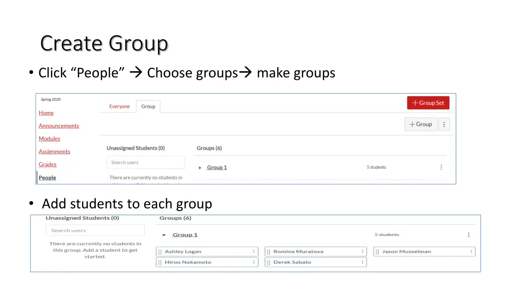 create group click people choose groups make