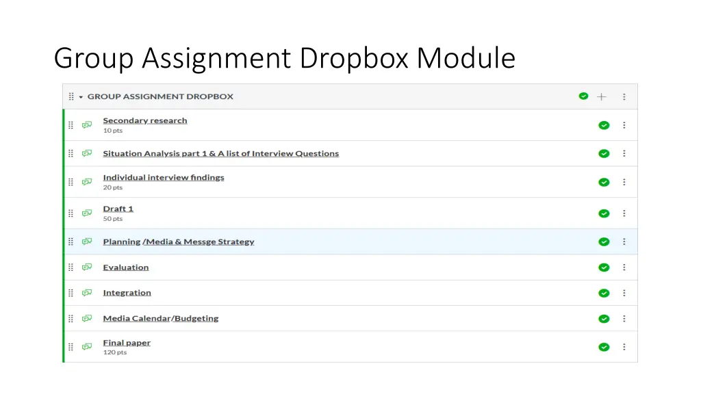 group assignment dropbox module