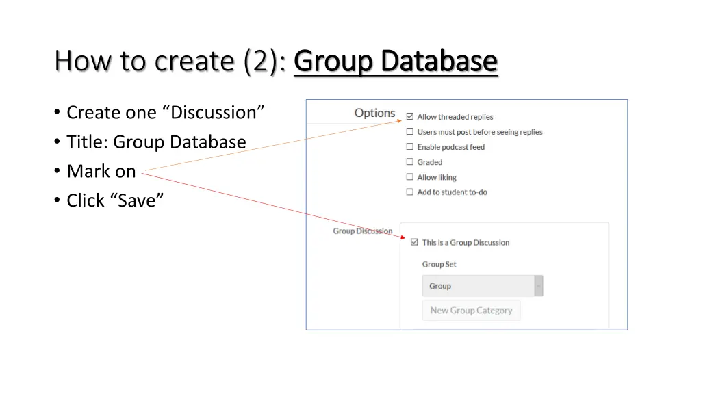 how to create 2 group database