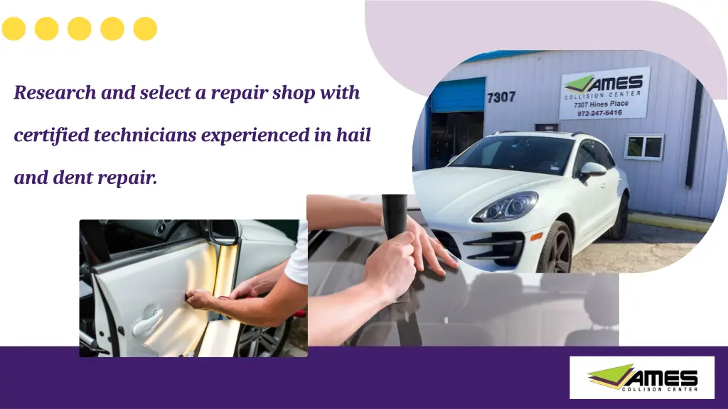 research and select a repair shop with