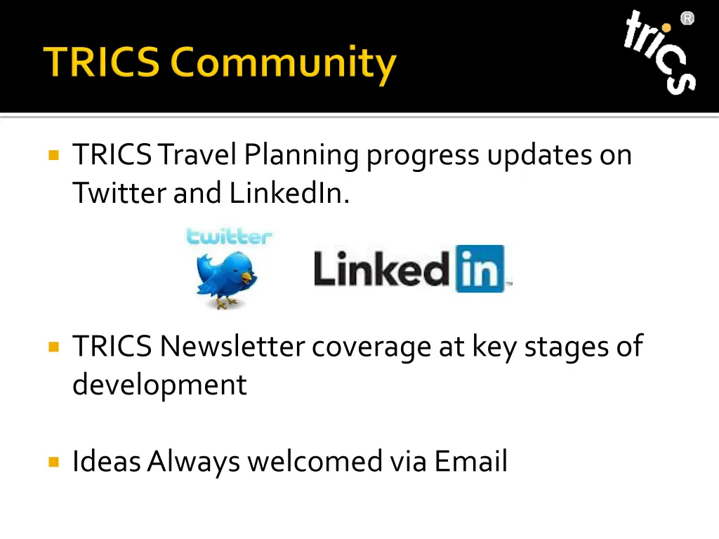 trics travel planning progress updates on twitter