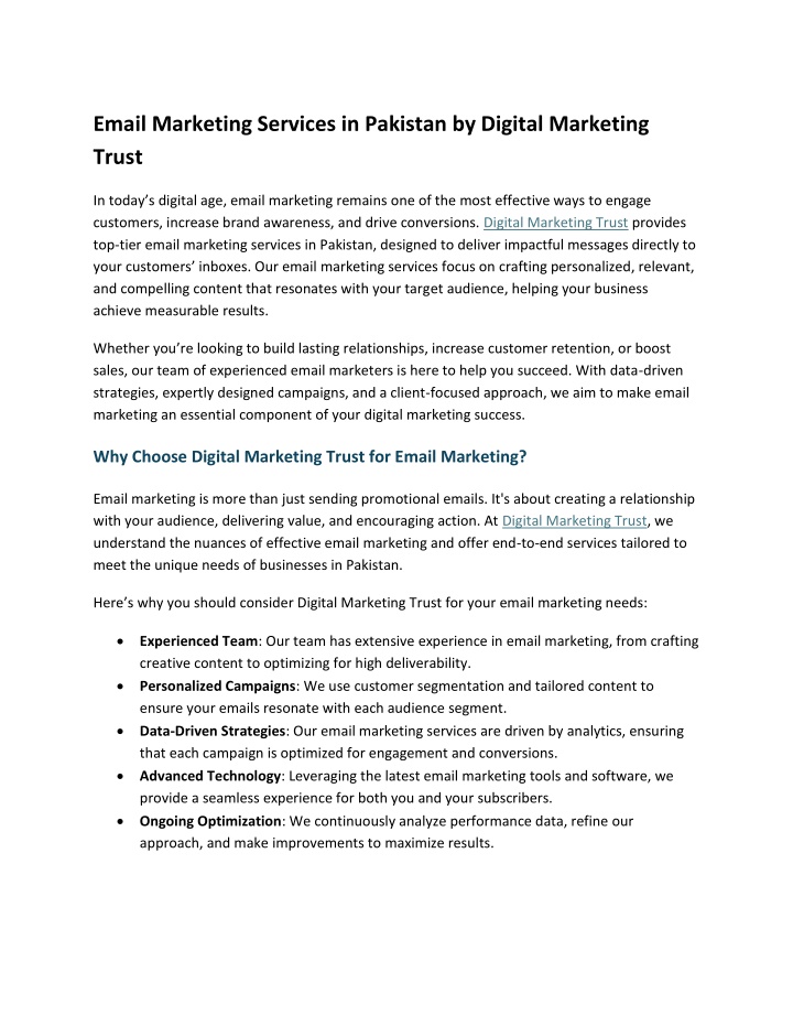 email marketing services in pakistan by digital