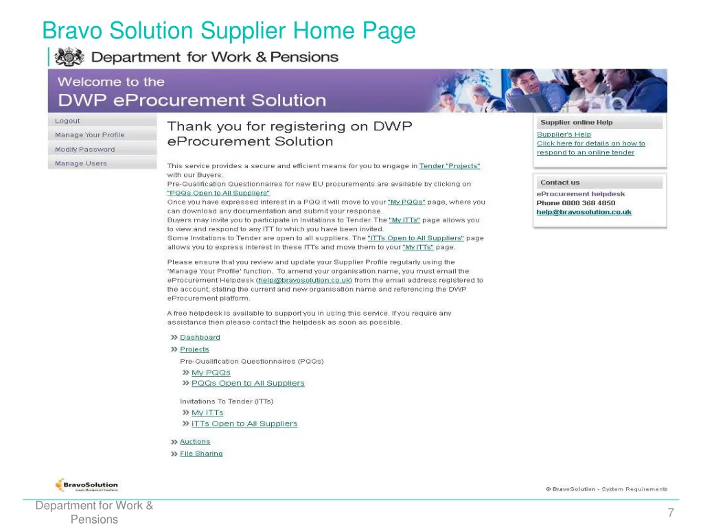 bravo solution supplier home page