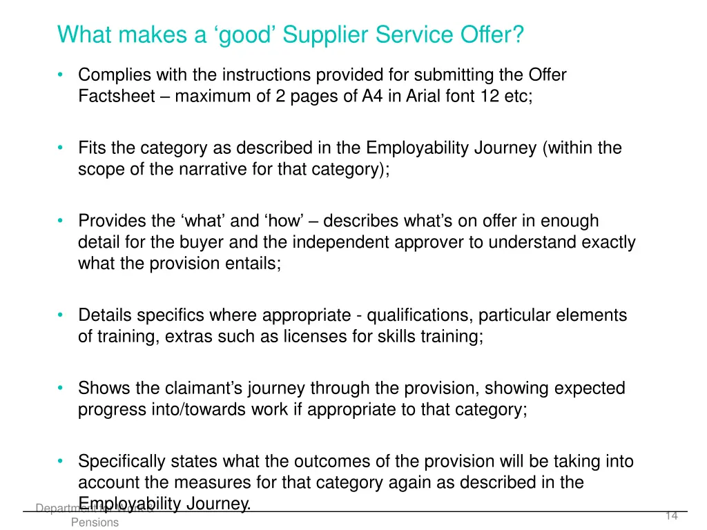 what makes a good supplier service offer