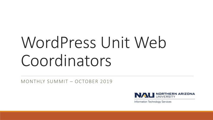 wordpress unit web coordinators