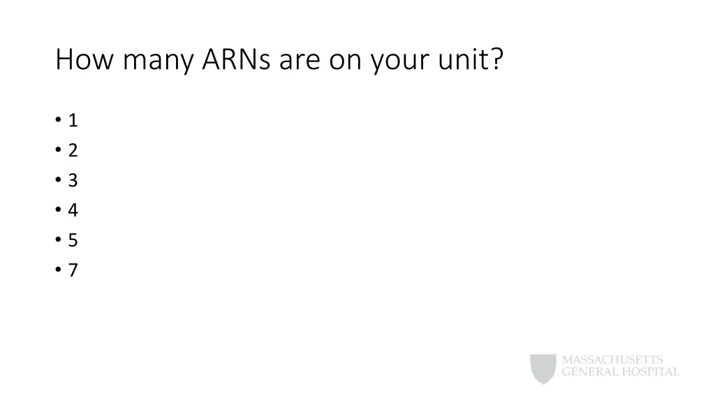 how many arns are on your unit