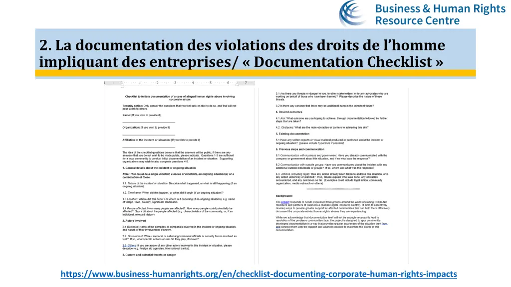 2 la documentation des violations des droits 1