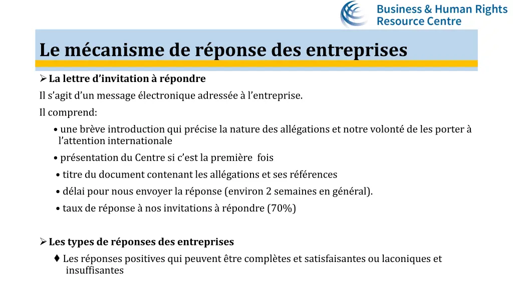 le m canisme de r ponse des entreprises 1