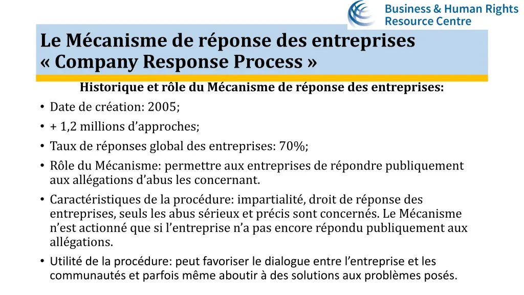 le m canisme de r ponse des entreprises company