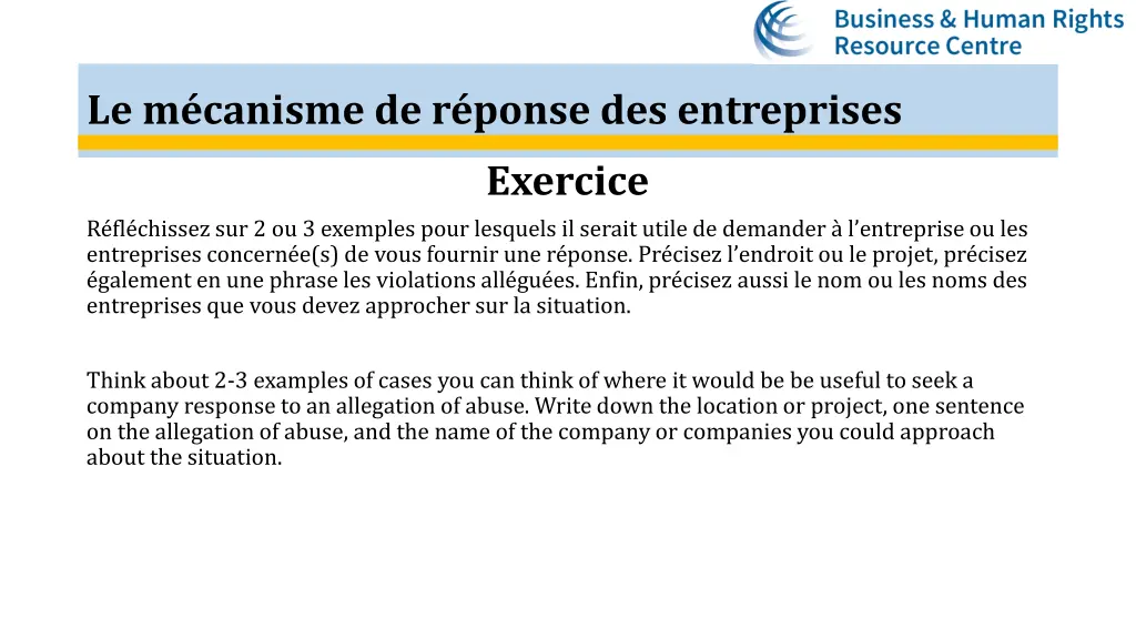 le m canisme de r ponse des entreprises exercice