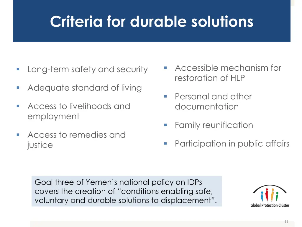 criteria for durable solutions