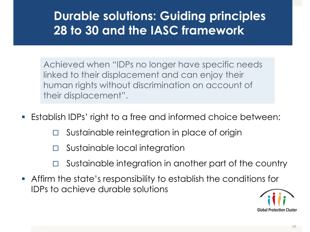 durable solutions guiding principles