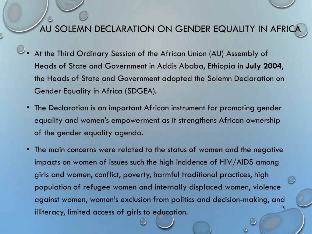 au solemn declaration on gender equality in africa