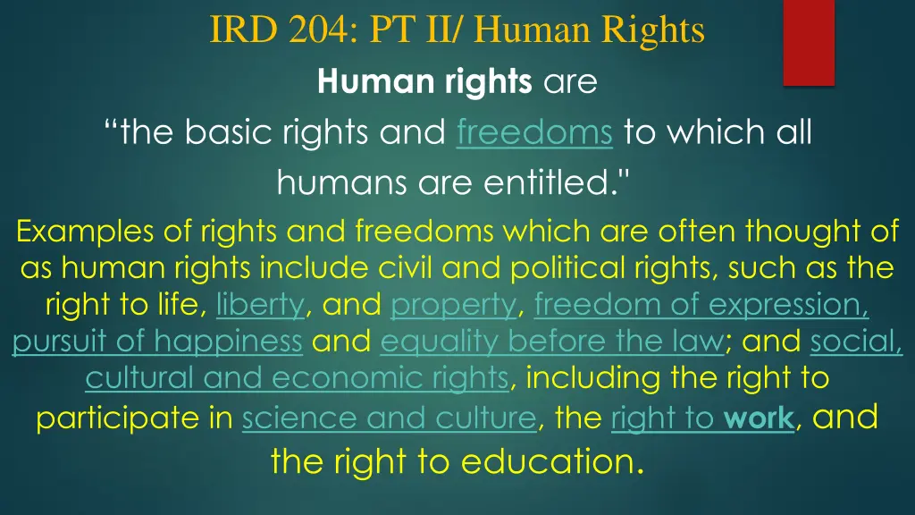 ird 204 pt ii human rights human rights