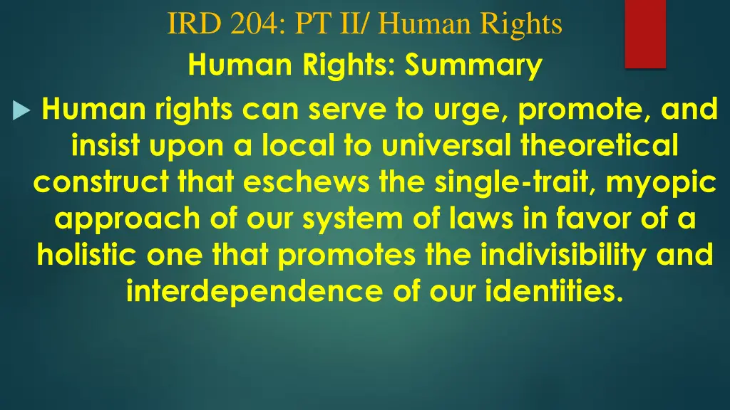 ird 204 pt ii human rights human rights summary 2