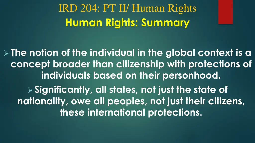 ird 204 pt ii human rights human rights summary