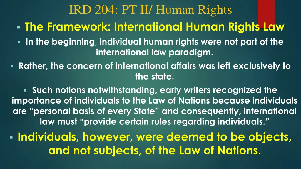 ird 204 pt ii human rights the framework 1