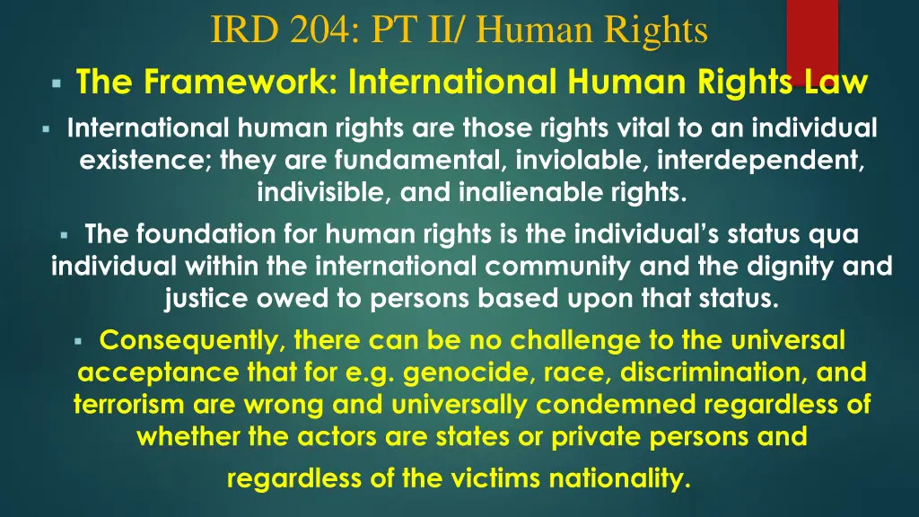 ird 204 pt ii human rights the framework