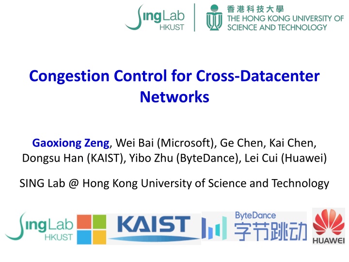 congestion control for cross datacenter networks