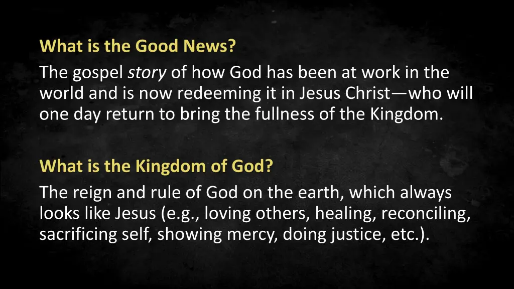 what is the good news the gospel story