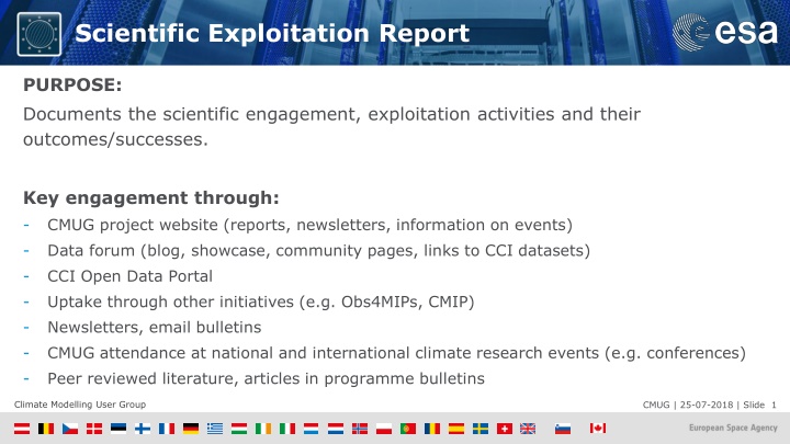 scientific exploitation report