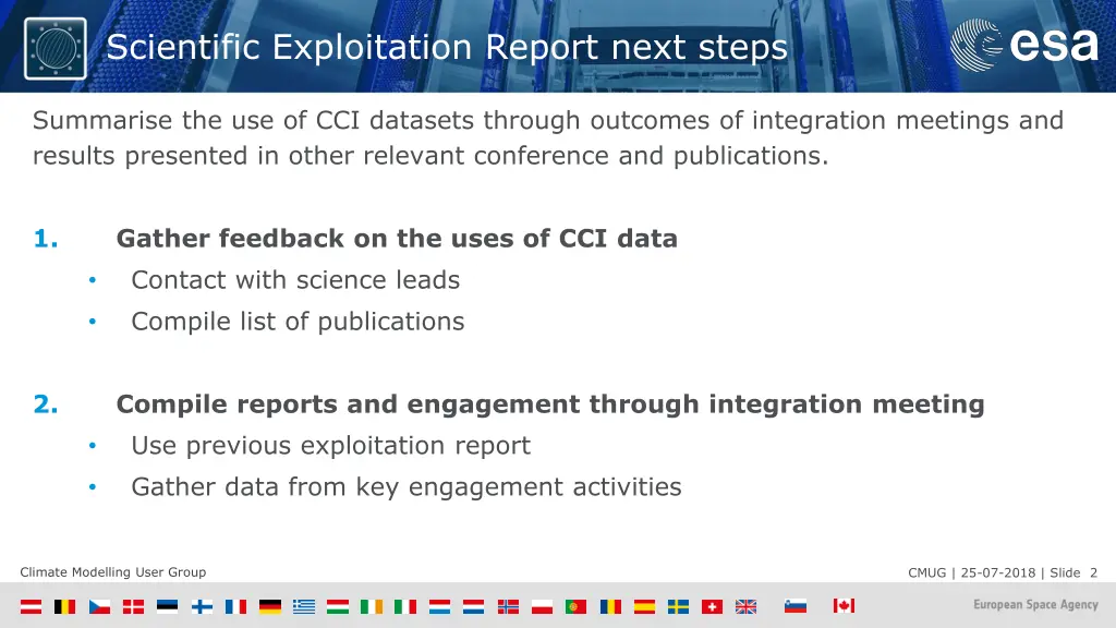 scientific exploitation report next steps