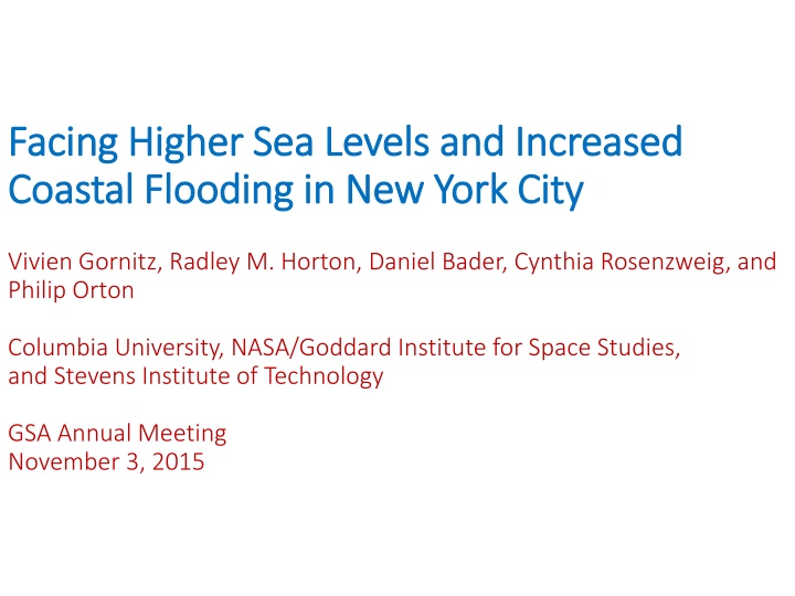 facing higher sea levels and increased facing