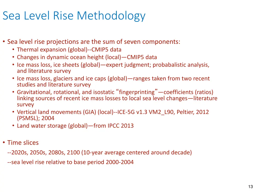 sea level rise methodology