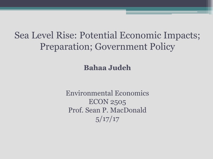 sea level rise potential economic impacts